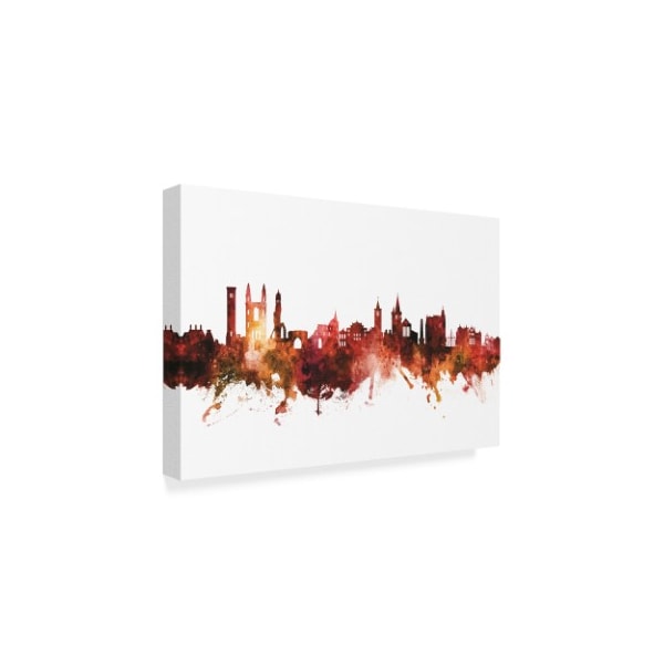 Michael Tompsett 'St Andrews Scotland Skyline Red' Canvas Art,30x47